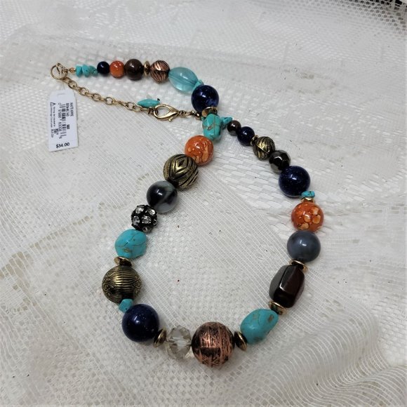 Colorful Necklace with Interesting Beads New Direction - Picture 1 of 9